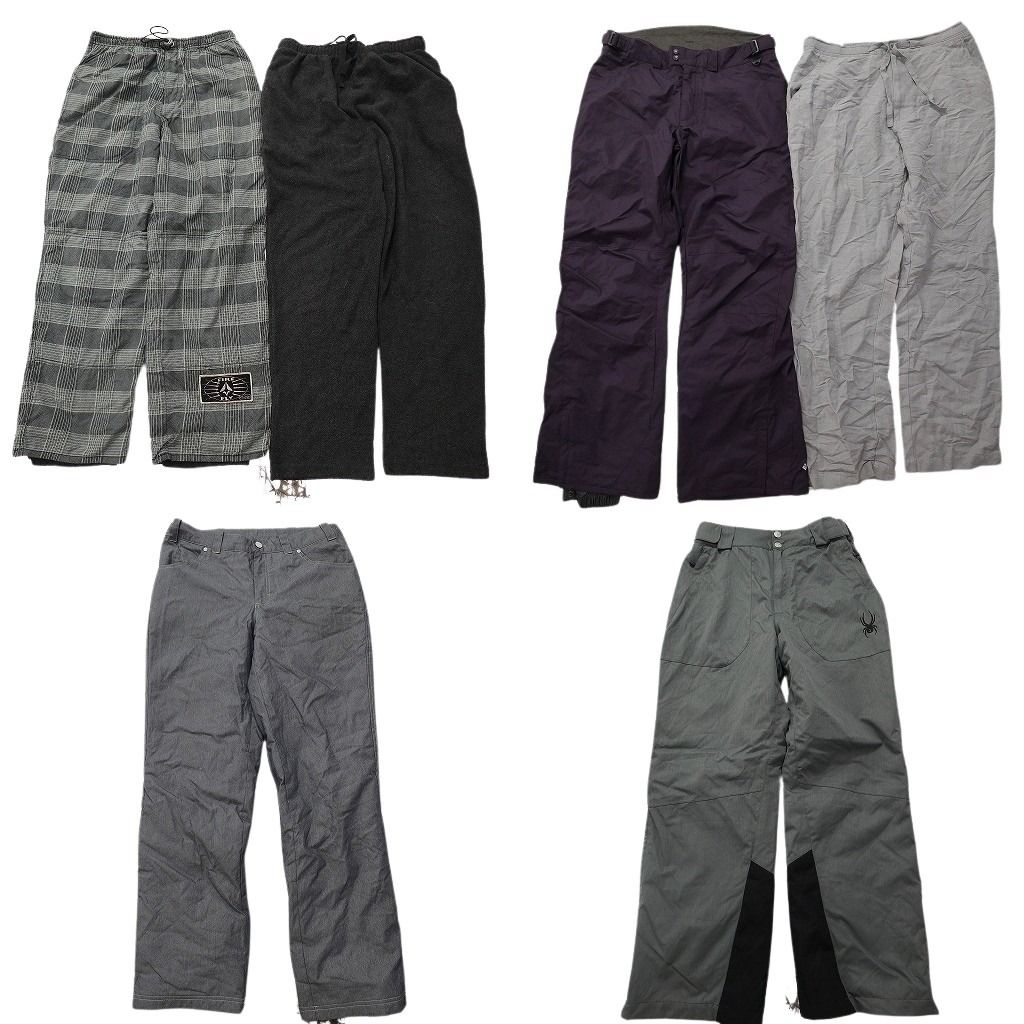 古着卸 まとめ売り パンツ 6枚セット ( メンズ Ｓ/Ｍ ) イージーパンツ チェック柄 デタッチャブルパンツ ブラック グレー 中古 NG3441