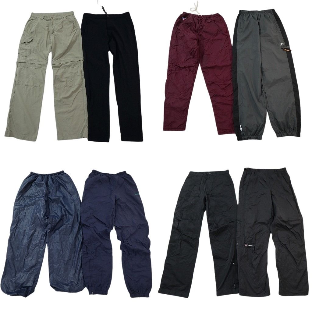 古着卸 まとめ売り ナイロン パンツ 8枚セット ( メンズ XS/S/30/31 ) バーグハウス スターター ラッセル サイドライン 中古 古着 NG3472