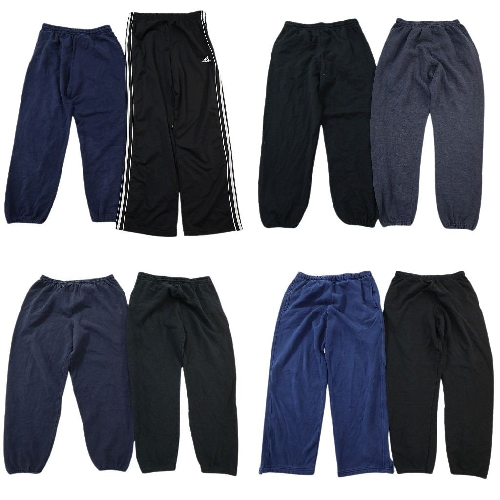 古着卸 まとめ売り スウェット パンツ 8枚セット ( メンズ L ) イージーパンツ ブラック ネイビー 中古 古着 NG3474
