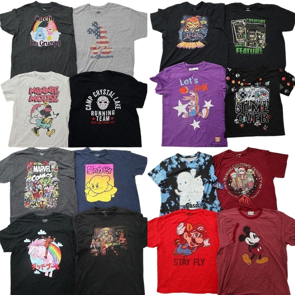 古着卸 まとめ売り キャラクター Tシャツ 16枚セット ( メンズ XL ) ケアベア ホラー 映画 ディズニー ミッキー リンガーT 中古古着 NG3503 14,322円