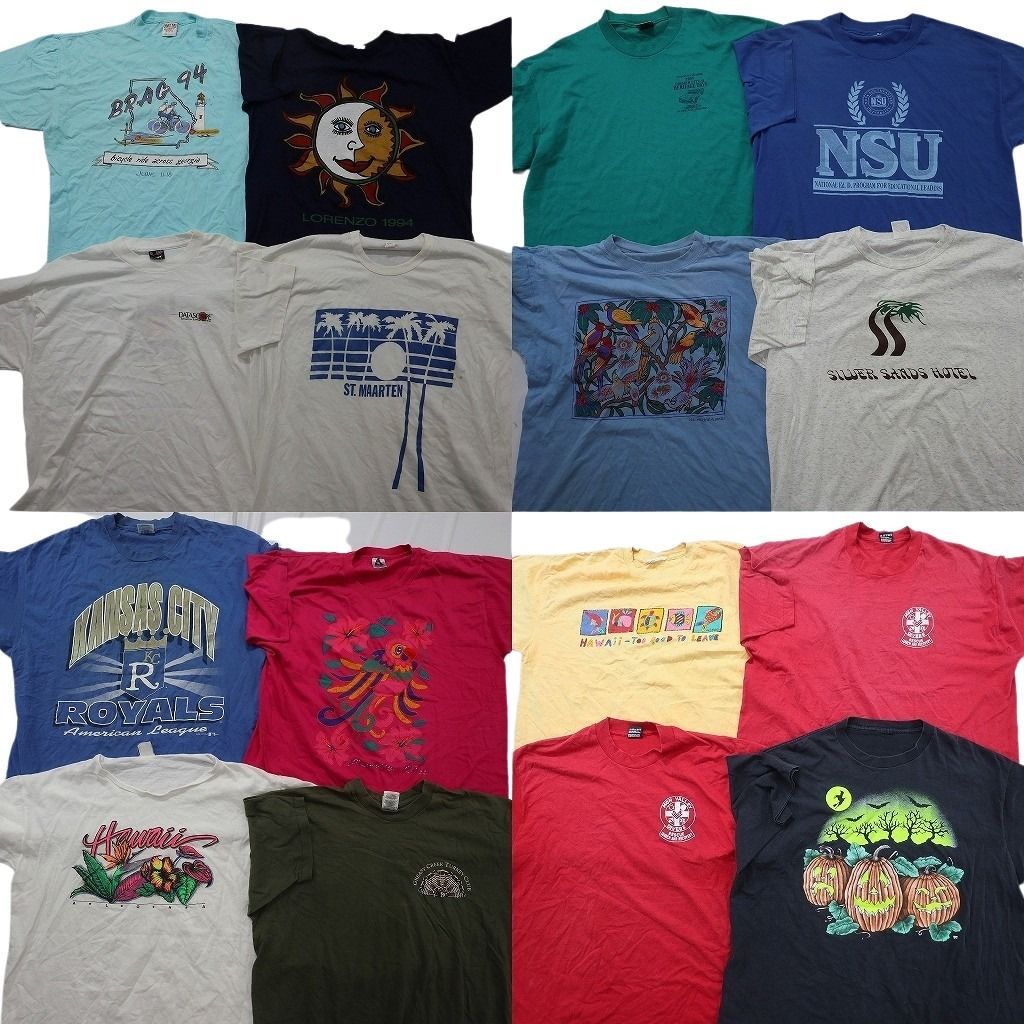 古着卸 まとめ売り ヴィンテージ シングルステッチ Tシャツ 16枚セット ( メンズ 2XL ) フルーツオブザルーム プロチーム MLB 中古 NG3536
