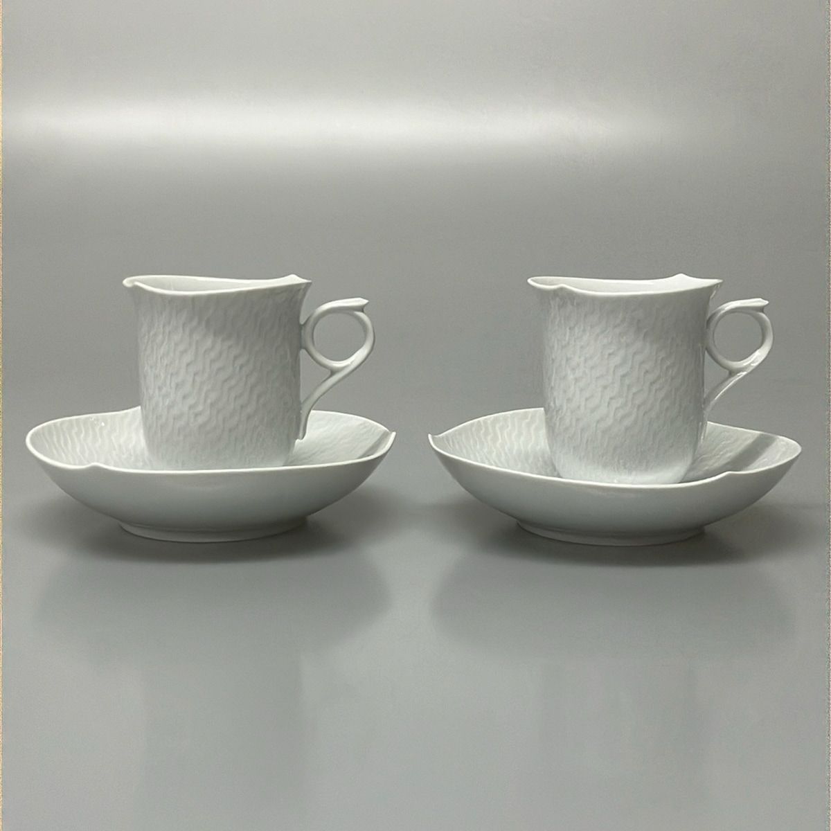 Meissen(マイセン) 食器新品同様 - 白 カップ&ソーサー×2点