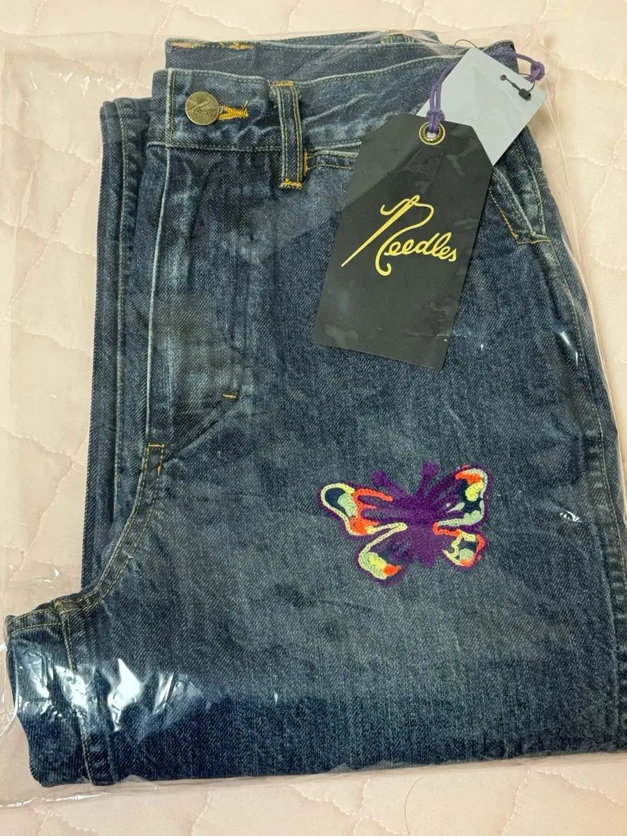 NEEDLES パピヨン EMB ブーツ CUT ジーン 12oz デニム Indigo 1 サイズ