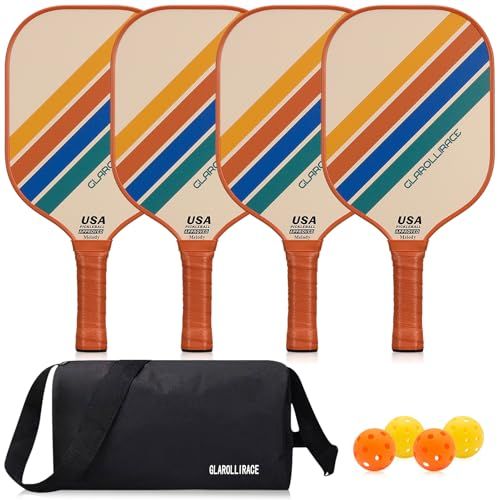 msPickleball Paddles ピックルボールパドル、USAPA承認のピックルボールラケット 2 | 4 個、ガラス繊維表面とPPハニカムコア ハンドル、4つの屋内・屋外ボール、1つのピクルボールバッグ 2efb96bb 9,818円