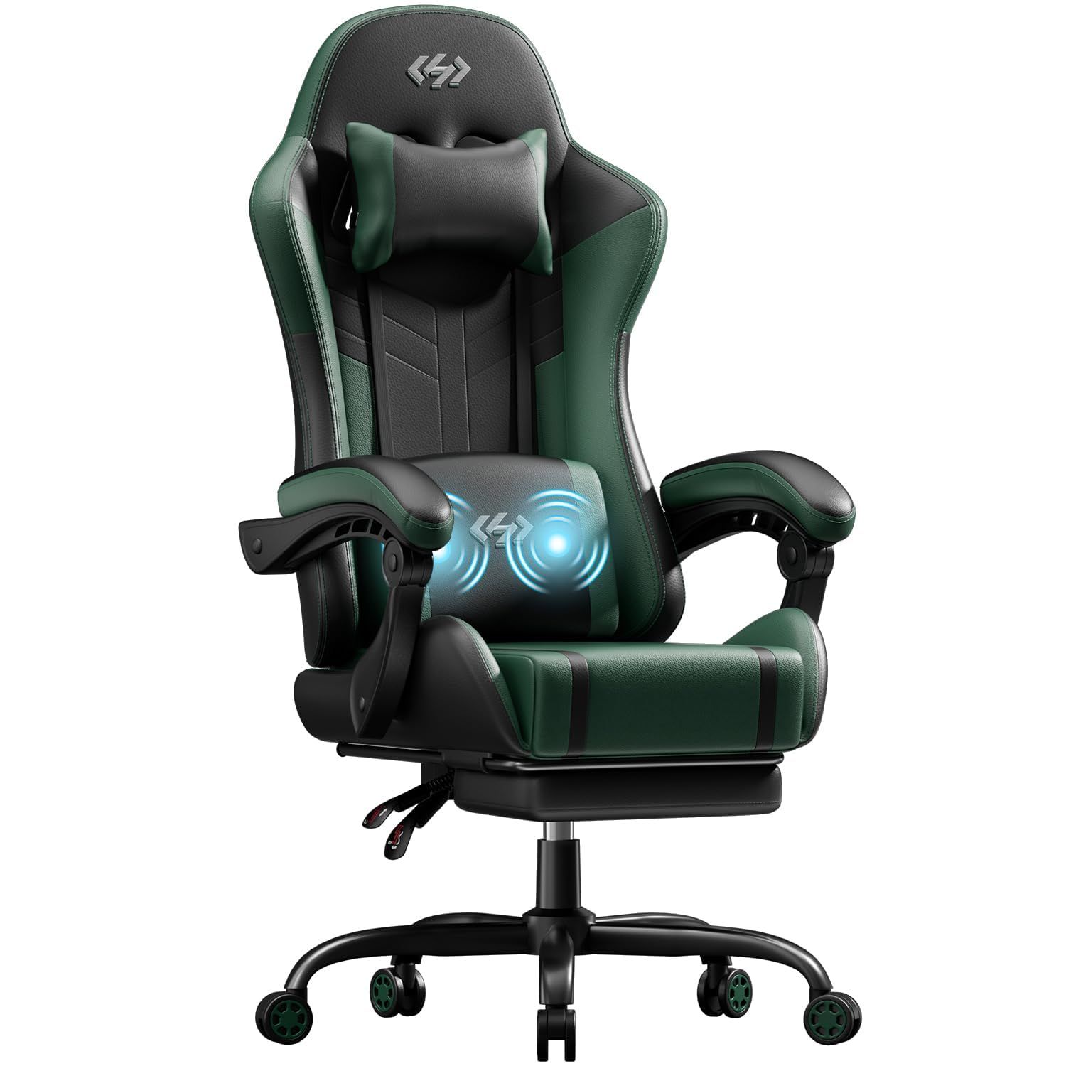 ゲーミングチェア オットマン付き 高級PU gaming chair 135°リクライニング PCチェア Ju