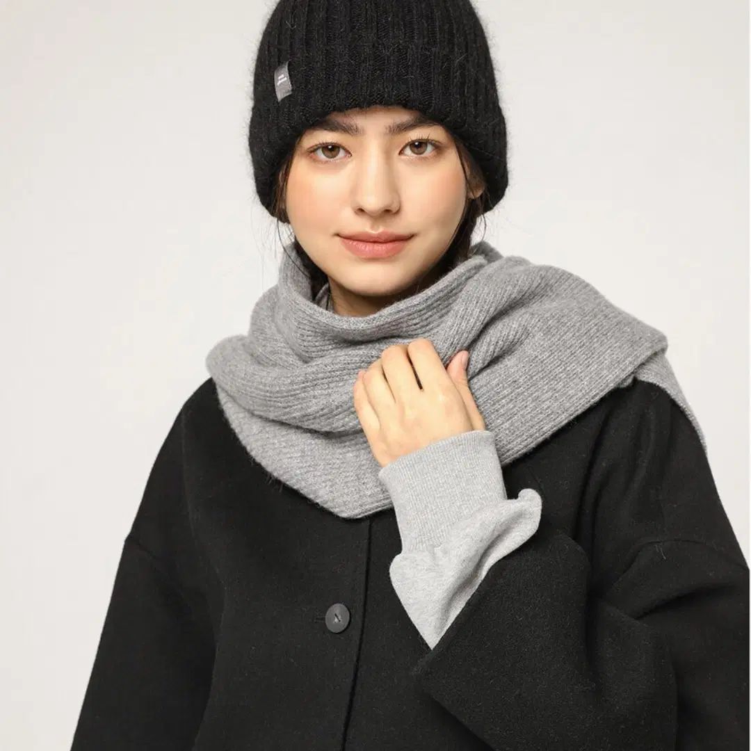 イナフタイム(ENOUGH TIME) ウール混ブレンド マフラー 新品
