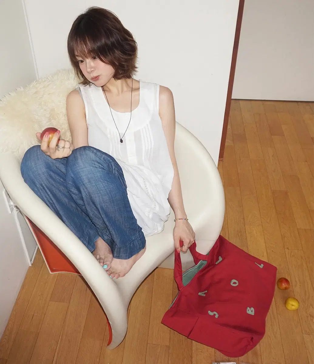 (タグ付新品) チュビン コラボ エコバッグ レッド with ギュビン FLIP-OVER BIG TOTE BAG RED