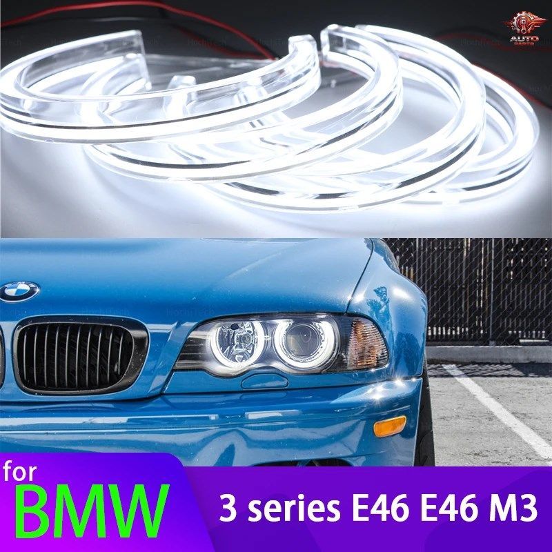 BMW 3シリーズ E46 316I 318I 320D 320I 323I 328I 330I 325XI 330D ホースシュー型 6000K ホワイト LED クリスタルエンジェルアイ デイラ