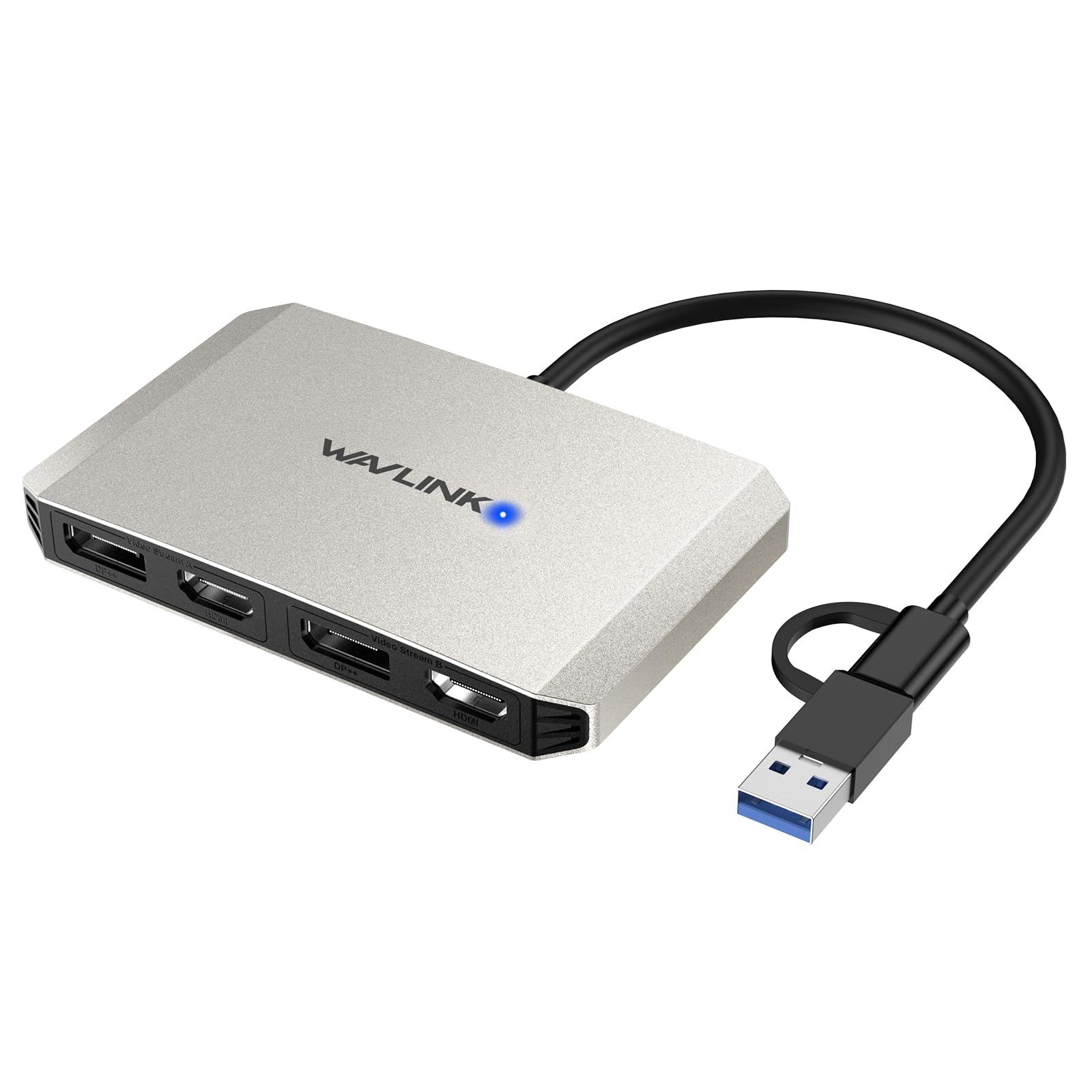 新品 WAVLINK USB 3.0/USB C - DP/HDMIアダプタ、デュアル5K@60Hz Dell HP Surface Lenovo用モニタDP/HDMIアダプターで Windows/Macに対応