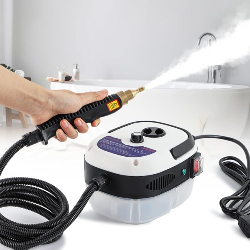 スチームクリーナー 2500W 高温スチーム洗浄機 50PSI 高圧 6段階調整 105℃除菌・殺菌・ダニ除 スチームクリーナーセット 延長ロッドと3種類ノズル付き(ホワイト)t d85414ec
