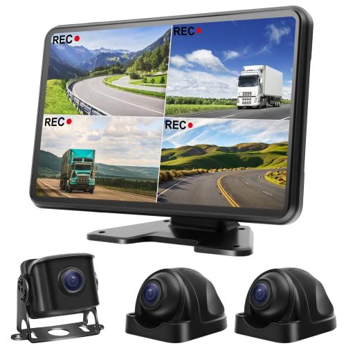 ★新品★AHDバックカメラモニターセット バックカメラ24v 10インチバックモニター IPS液晶パネル搭載 フルタッチパネル 3台AHD防水カメラ付属 トラックカメラ ループ・自動録画 連動機能 画面分割表示 ガイド線ON/OFF/微調整 1c817412 22,673円