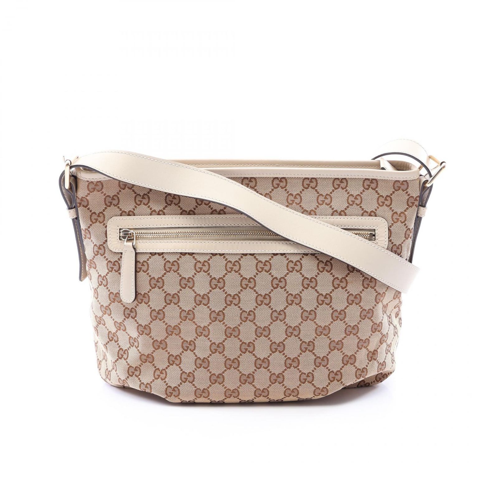 グッチ GUCCI ショルダーバッグ GGキャンバス 388930 ベージュ/アイボリー キャンバス レザー ショルダーバッグ レディース Used A