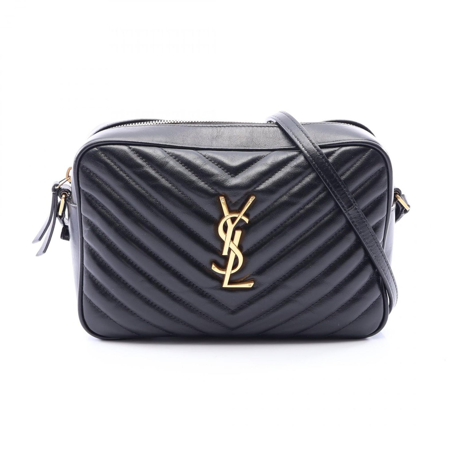 サンローランパリ SAINT LAURENT PARIS ショルダーバッグ LOU ルー 612544 ブラック レザー モノグラム ルー カメラバッグ レディース Used A