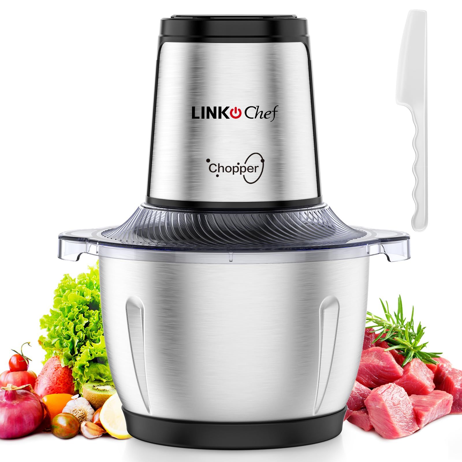 フードプロセッサー LINKChef 1.5L容量 250Wハイパワー 2段階スピード 3層ステンレス刃 電動フードチョッパー みじん切り・挽肉・離乳食対応 氷も砕ける ブレンダー 一台多役 家庭用 コンパクト 洗いやすいt 40cea0b4