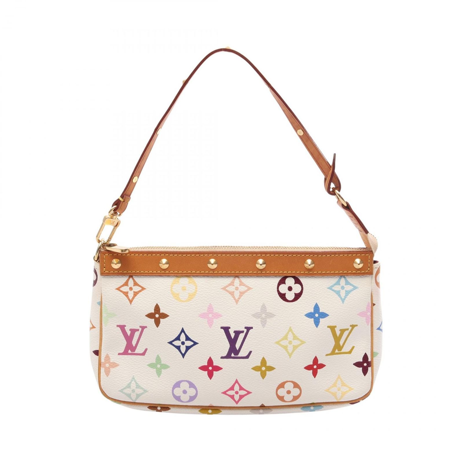 ルイ・ヴィトン LOUIS VUITTON ハンドバッグ ポシェットアクセソワール モノグラムマルチカラー ブロン M92649 ブロン PVCコーティングキャンバス レザー ポシェット・アクセソワール