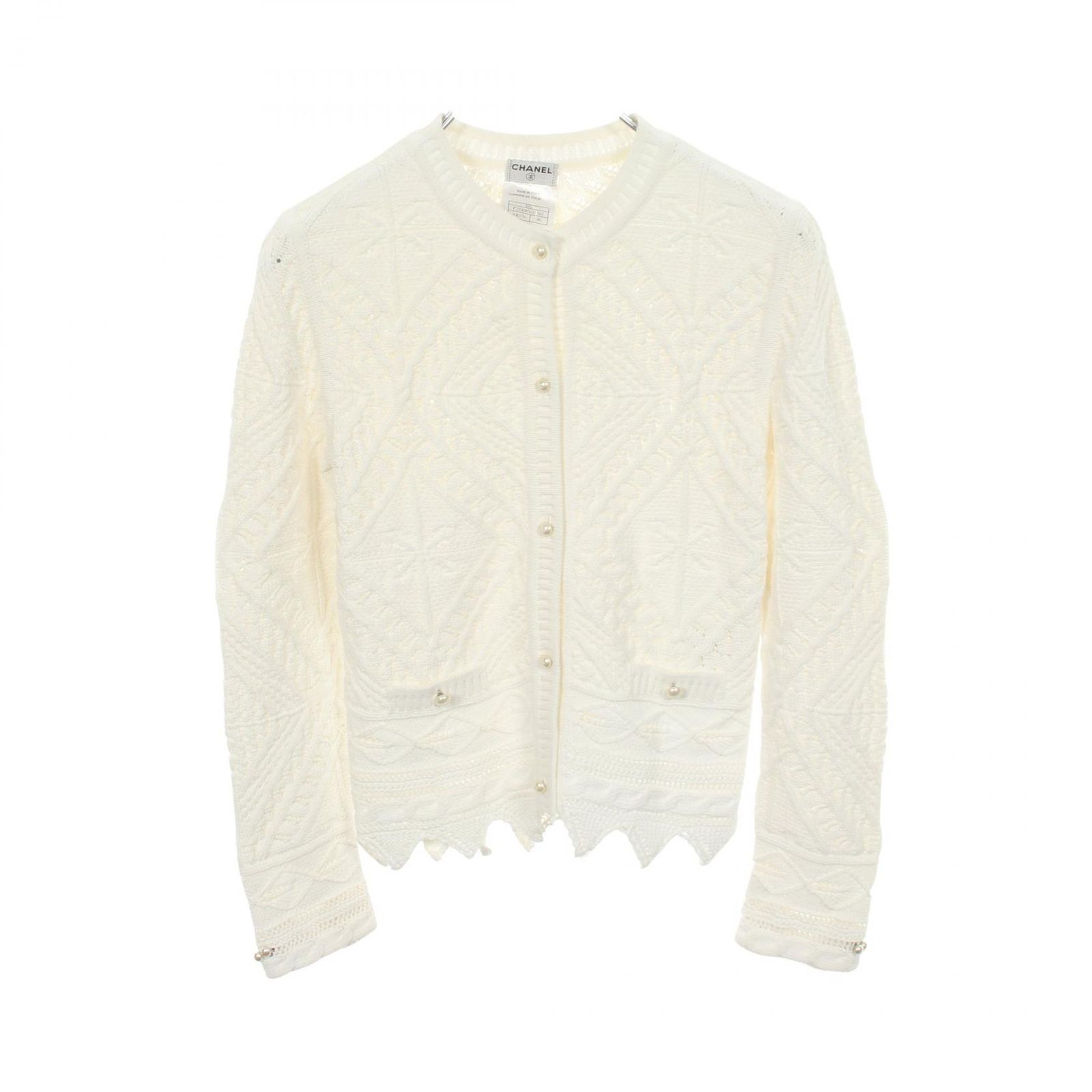 シャネル CHANEL カーディガン かぎ編み P23308V01582 コットン カーディガン レディース Used A