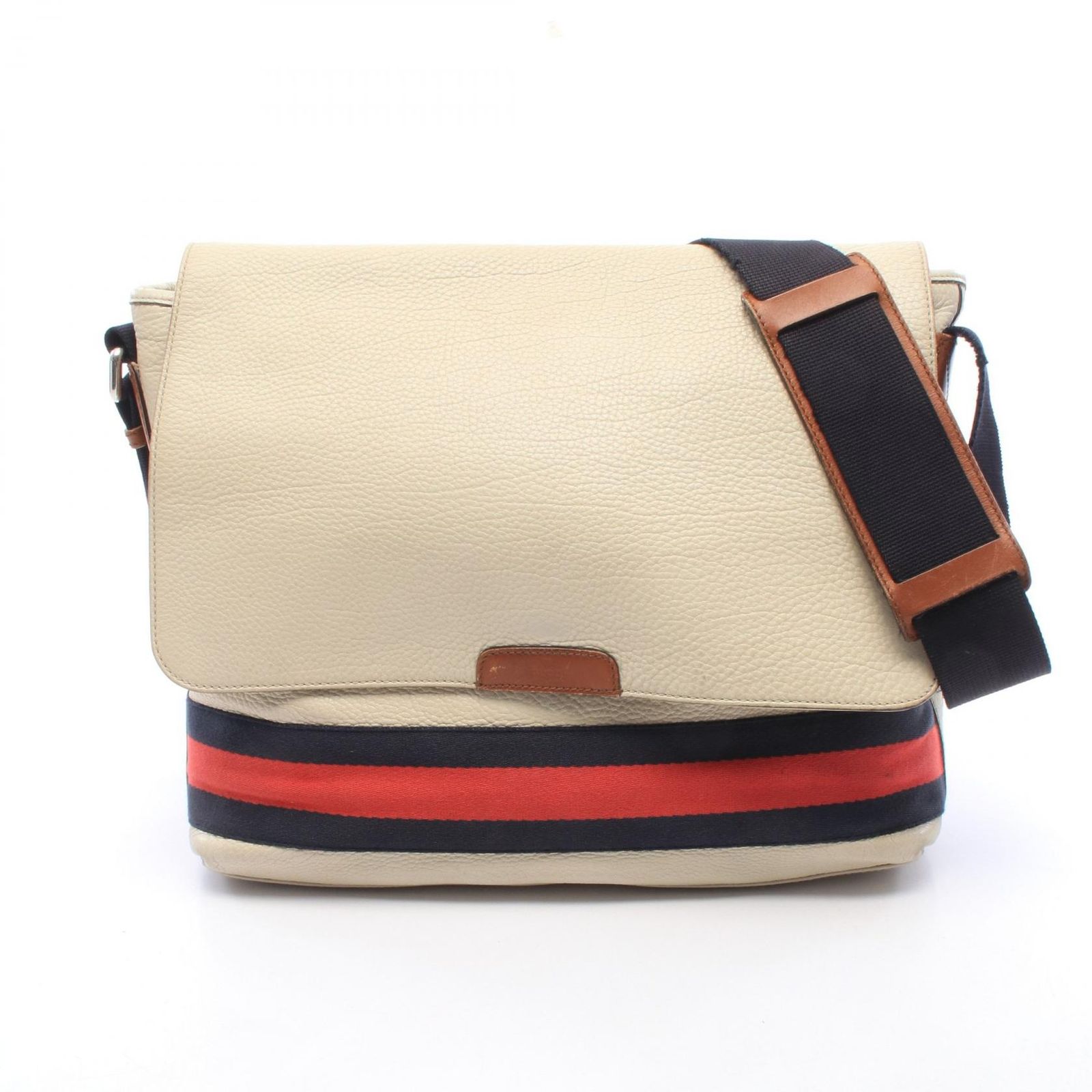 グッチ GUCCI ショルダーバッグ シェリーライン 281421 ネイビー/レッド/アイボリー レザー シェリーライン ショルダーバッグ メンズ Used B