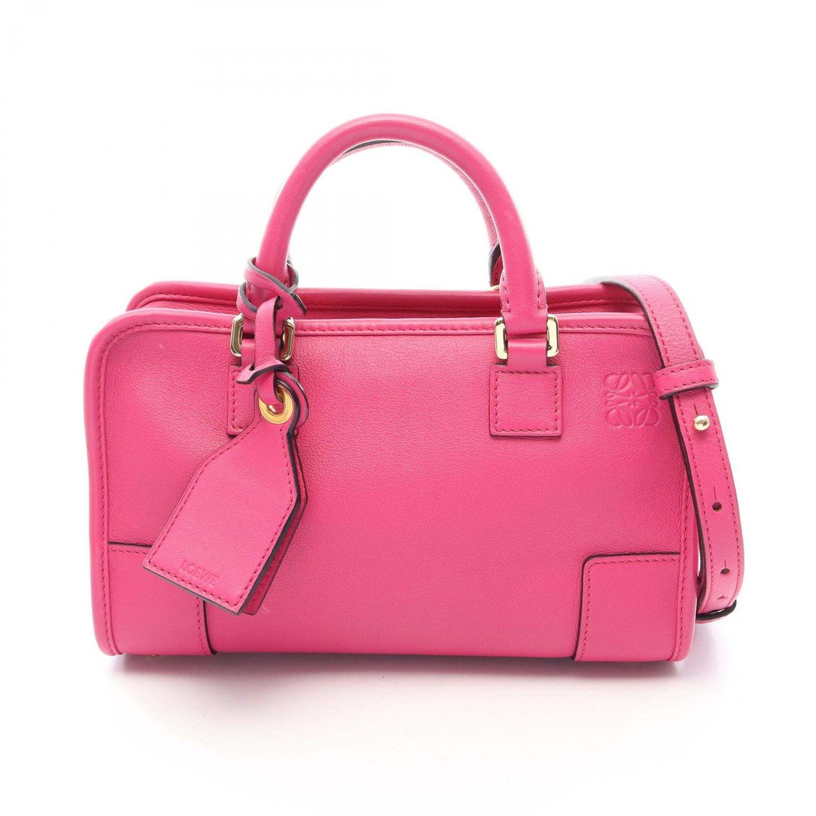 ロエベ LOEWE ハンドバッグ アマソナ24 2WAY マゼンタ レザー アマソナ 24 レディース Used A