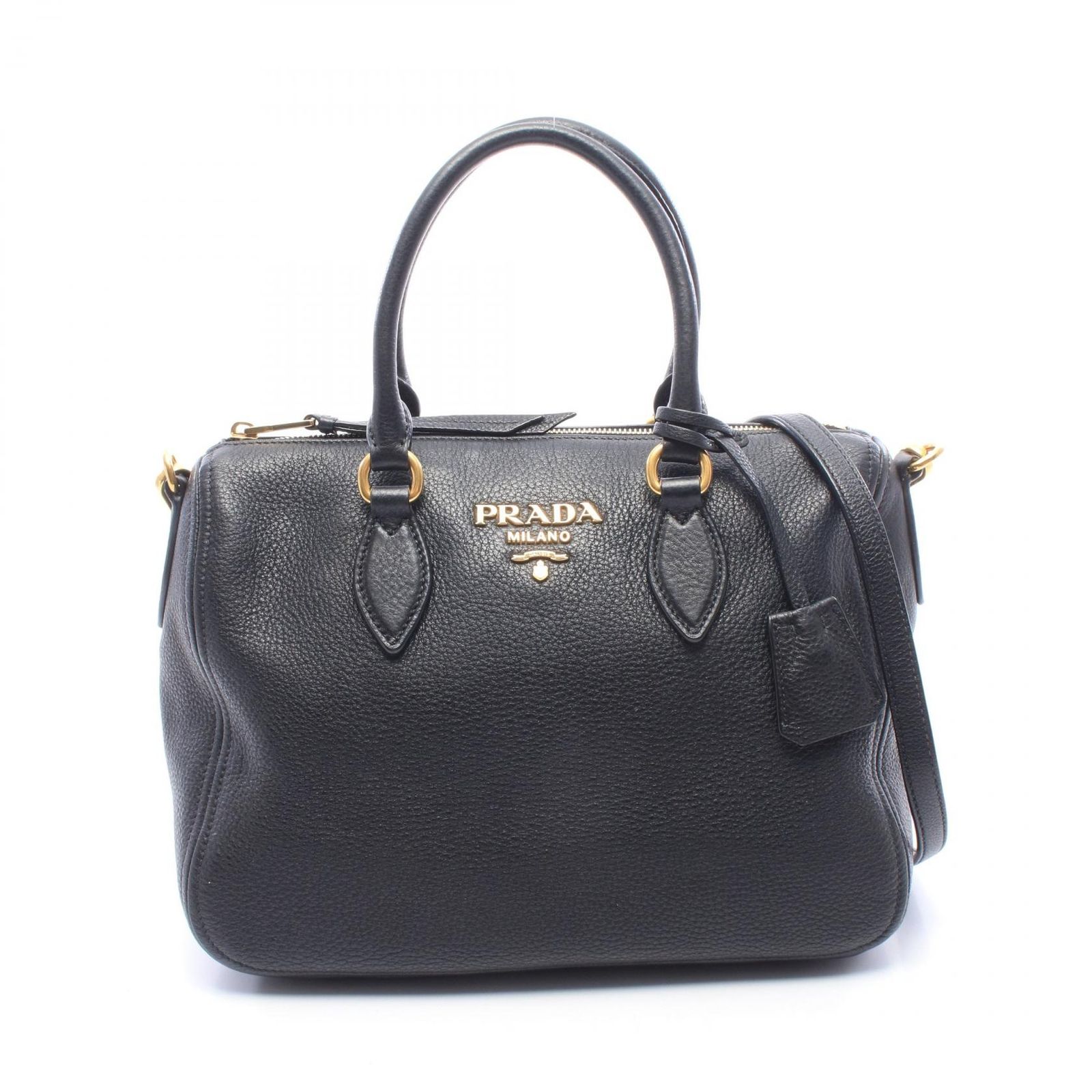 プラダ PRADA ハンドバッグ 2WAY 1BB023 ブラック レザー 2wayボストンバッグ レディース Used A