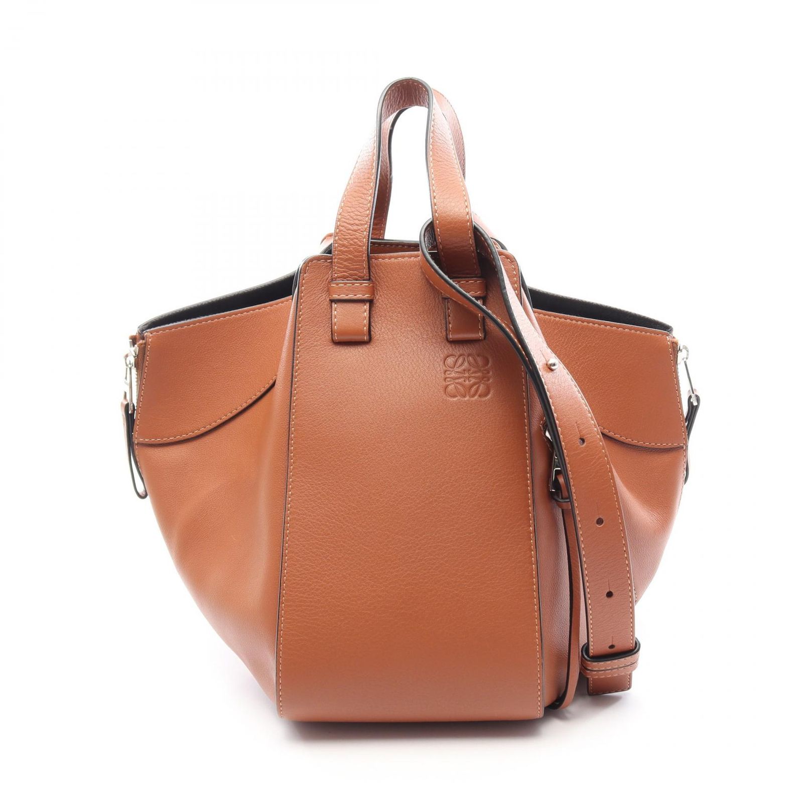 ロエベ LOEWE ハンドバッグ HAMMOCK SMALL ハンモック スモール 2WAY 387.30.S35 ブラウン レザー ハンモックバッグ スモール レディース Used A