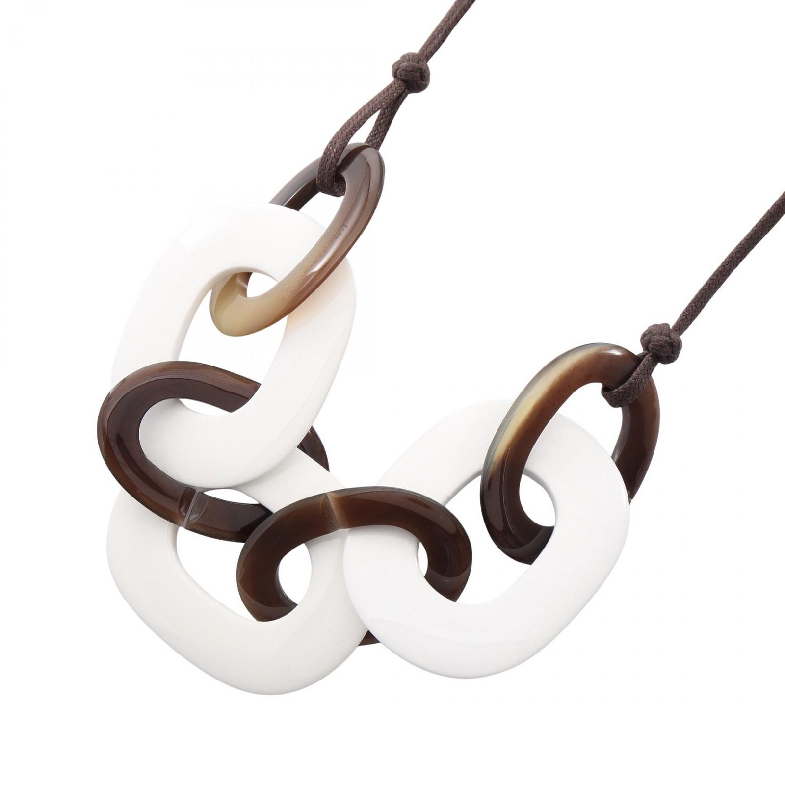 エルメス HERMES ネックレス カランバ ブラウン/ホワイト その他 カランバ ネックレス レディース Used A