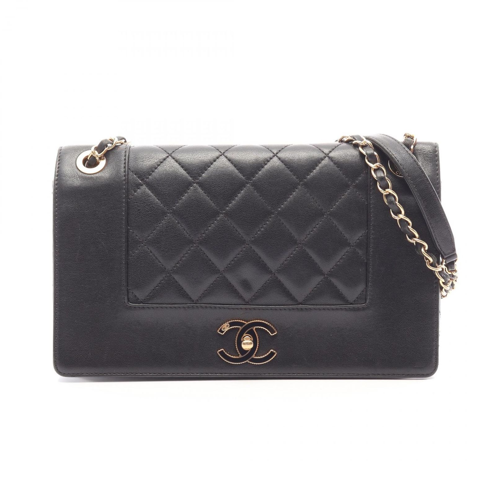 シャネル CHANEL ショルダーバッグ マドモアゼル マトラッセ チェーンショルダー ブラック ラムスキン（羊革） マドモアゼル マトラッセ チェーンショルダー 210,400円