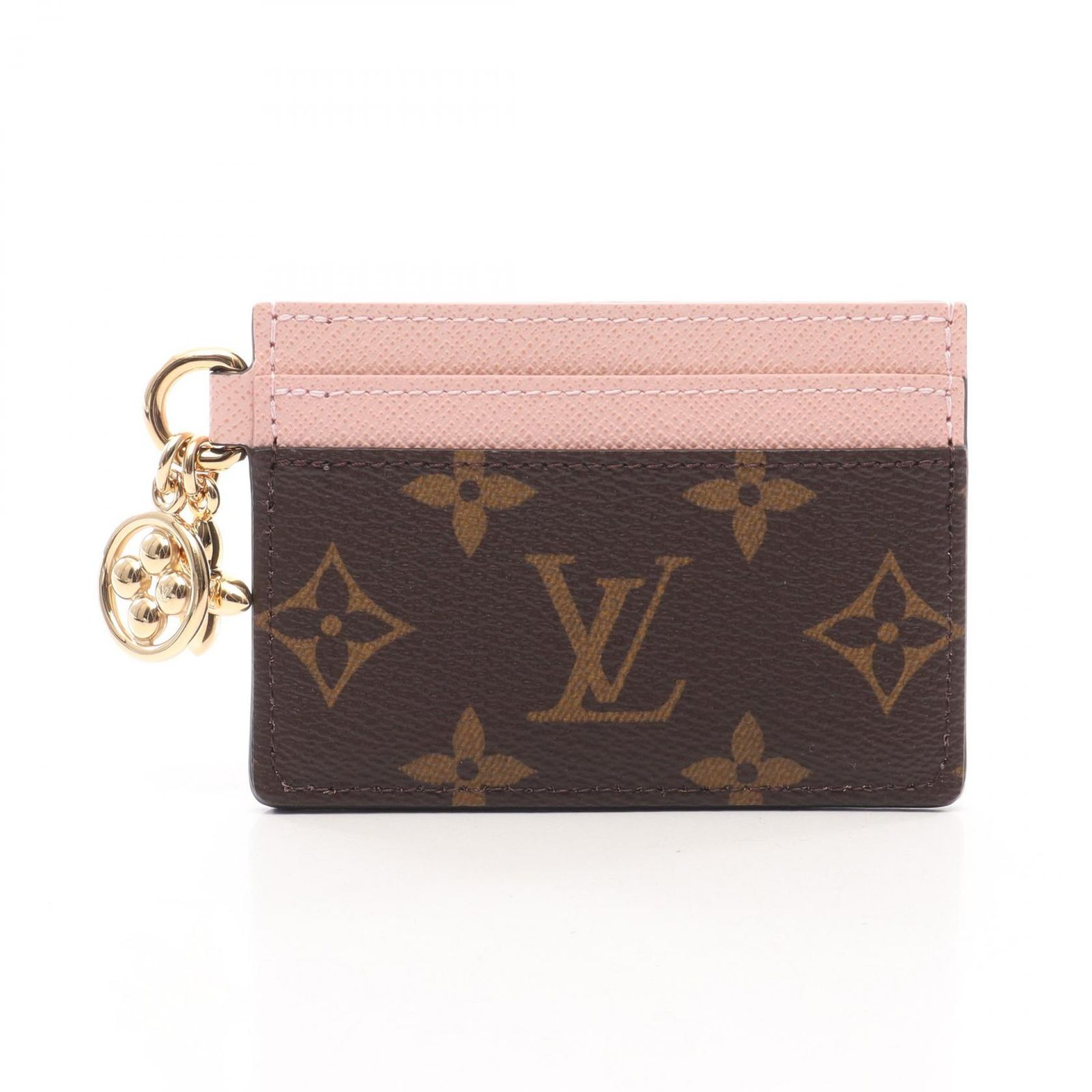 ルイ・ヴィトン LOUIS VUITTON カードケース ポルトカルト LVチャーム M82739 ローズバレリーヌ レザー カードケース ポルト カルト・LV チャーム レディース Used A