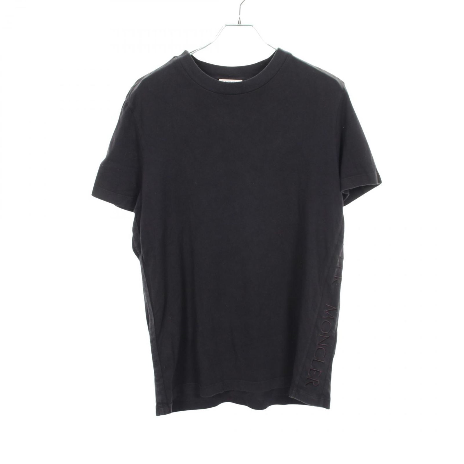 モンクレール MONCLER 半袖Tシャツ ロゴ刺繍 8C72010 ブラック コットン Tシャツ メンズ Used B