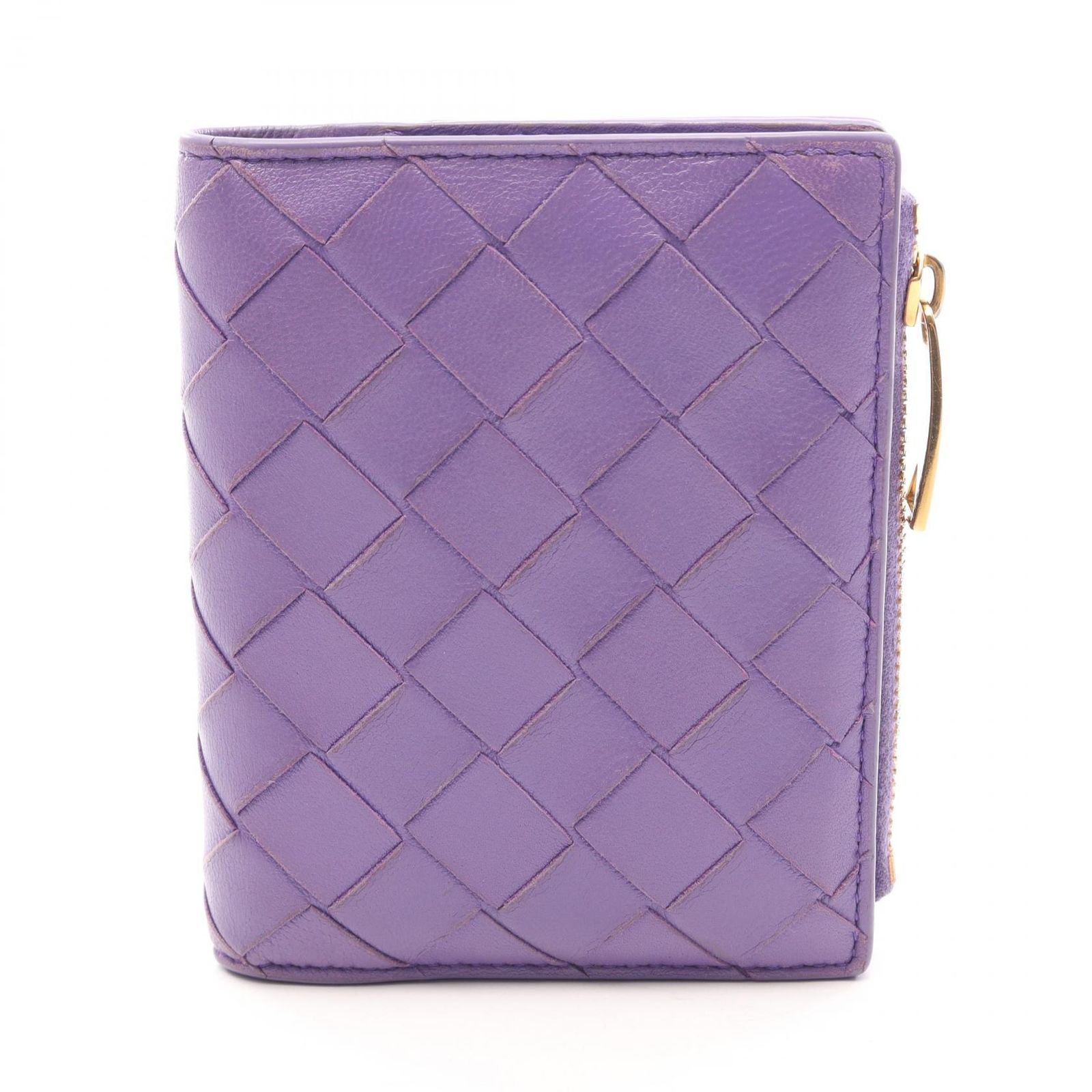 ボッテガヴェネタ BOTTEGA VENETA 二つ折り財布 イントレチャート 707601 パープル レザー 707601 イントレチャート 財布 パープル レディース Used B 23,902円