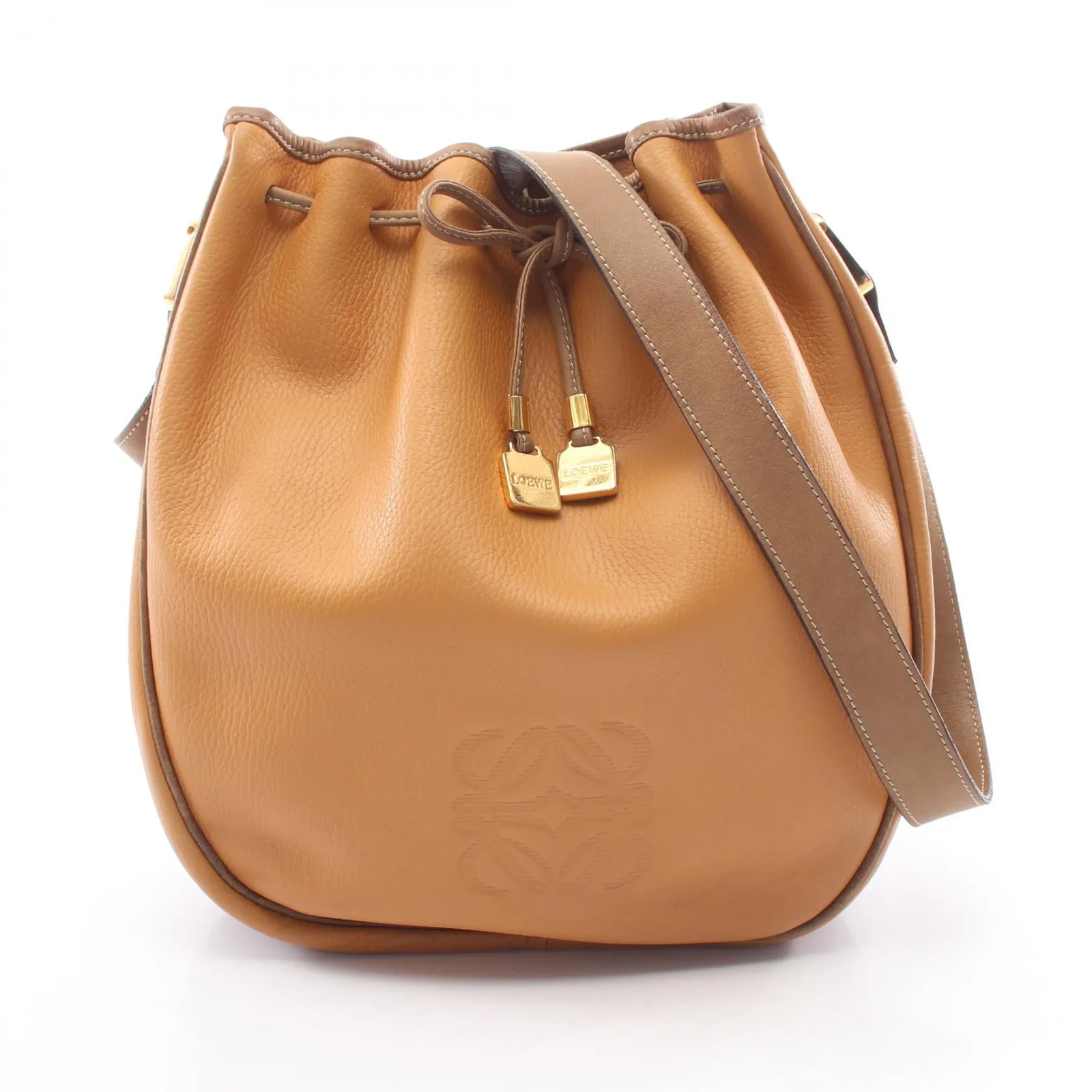 ロエベ LOEWE ショルダーバッグ アナグラム 巾着 レザー 巾着 