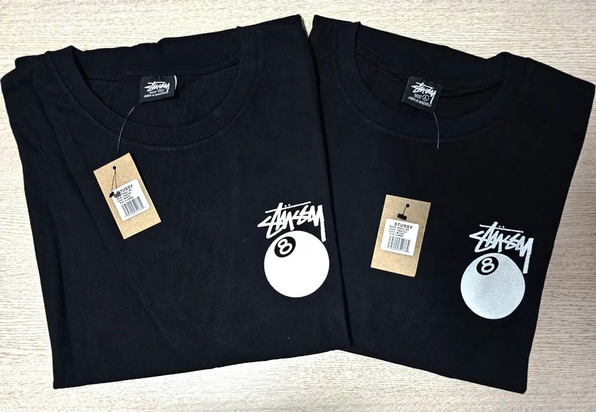 STUSSY 8ボール 半袖Tシャツ ブラック L/XL