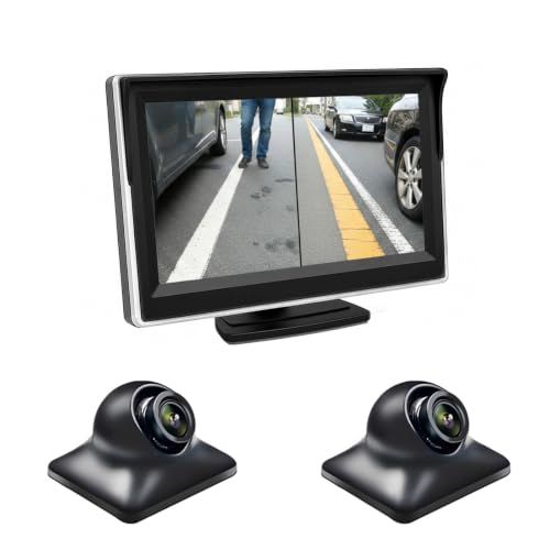 msAntion 5インチモニター 2個サイドカメラセット AHD IPS液晶モニター シルバー | 左右前/後方死角確認 広角120° 360度回転可能 録画機能あり 暗視機能搭載 配線簡単 初心者向け 12V 日本語説明書 00390dfb 13,590円