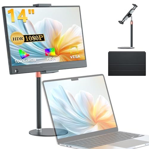 ★新品★モバイルモニター 14インチ UPERFECT モバイルディスプレイ 卓上スタンド付き 1920*1080 100%広色域 HDR ゲーミングモニター ポータブルモニター IPS液晶パネル ブルーカット 薄型 軽量持ち運び ペンホール 267d7314
