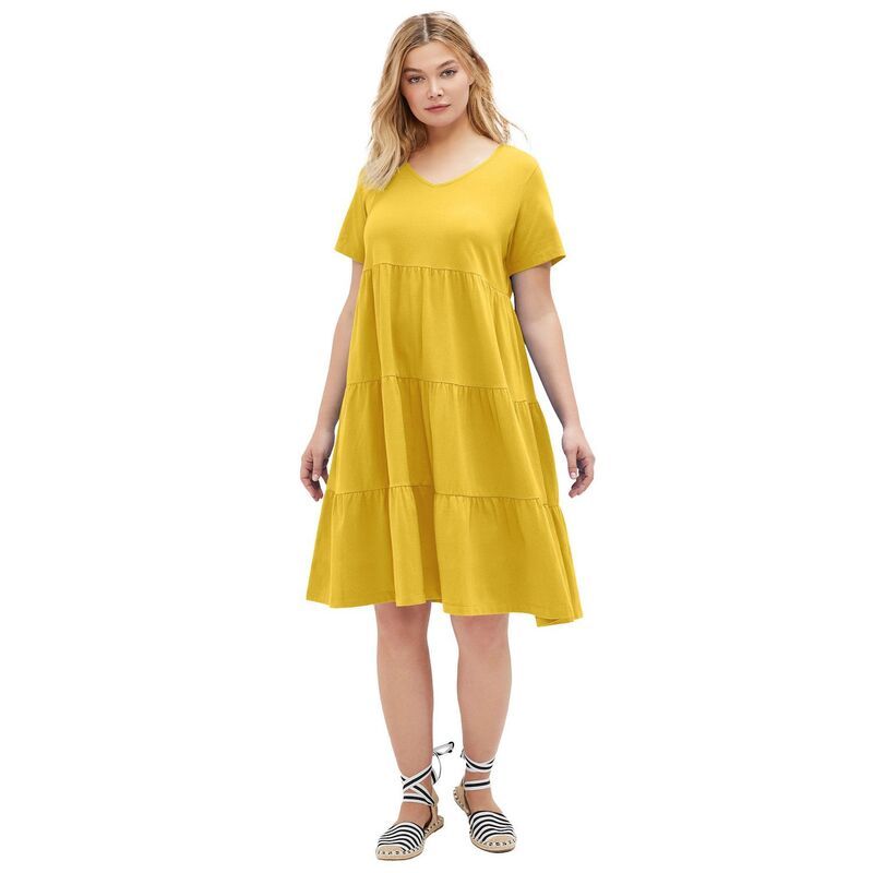 Ellos レディース トップス ワンピース ティアード プラスサイズ Tシャツ ニット ellos Plusize Tiered Knitee Dressundance