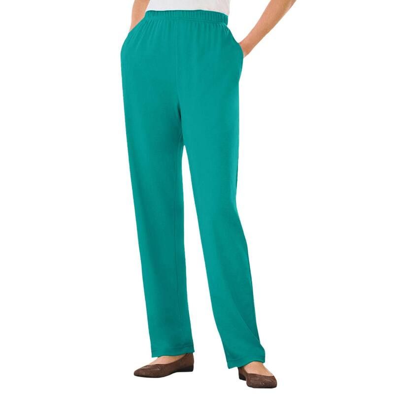 ウーマン ウィズイン レディース ボトムス カジュアルパンツ プラスサイズ ニット Woman Within Plusize 7Day Knit StraightLeg PullOn Pants Wa