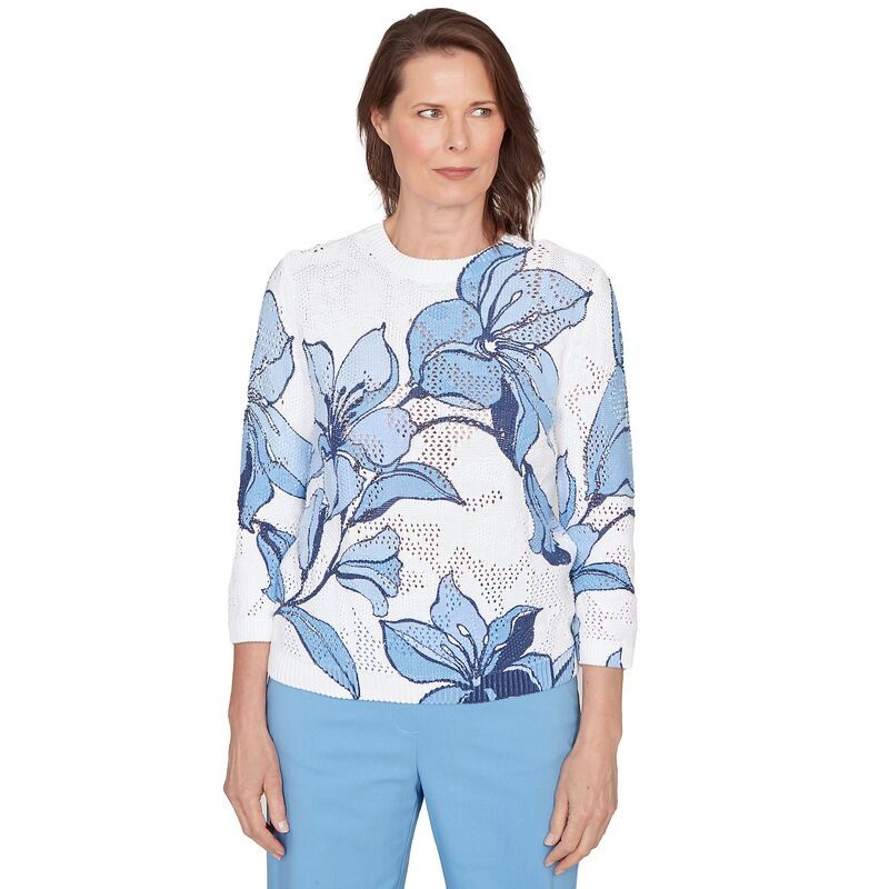 アルフレッド ダナー レディース アウター ニット・セーター フラワー柄 プリント リブ フラワー Womens Alfredunner Abstract Floral Print Ribbed Sw