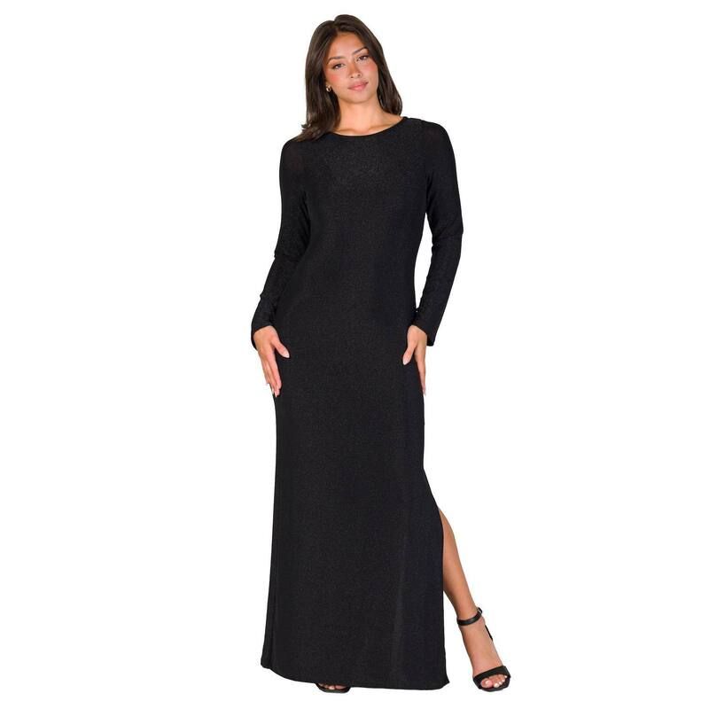 24 セブンコンフォート レディース トップス ワンピース サイドスリット マキシ Womens 24Seven Comfort Apparelong Sleeve Shimmer Side Slit 13,485円