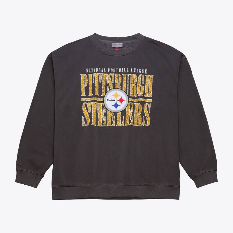 ミッチェルネス メンズ トップス Tシャツ スウェット ダウン フリース Mens Mitchell Ness Black Pittsburgh Steelers Downtown Collectio