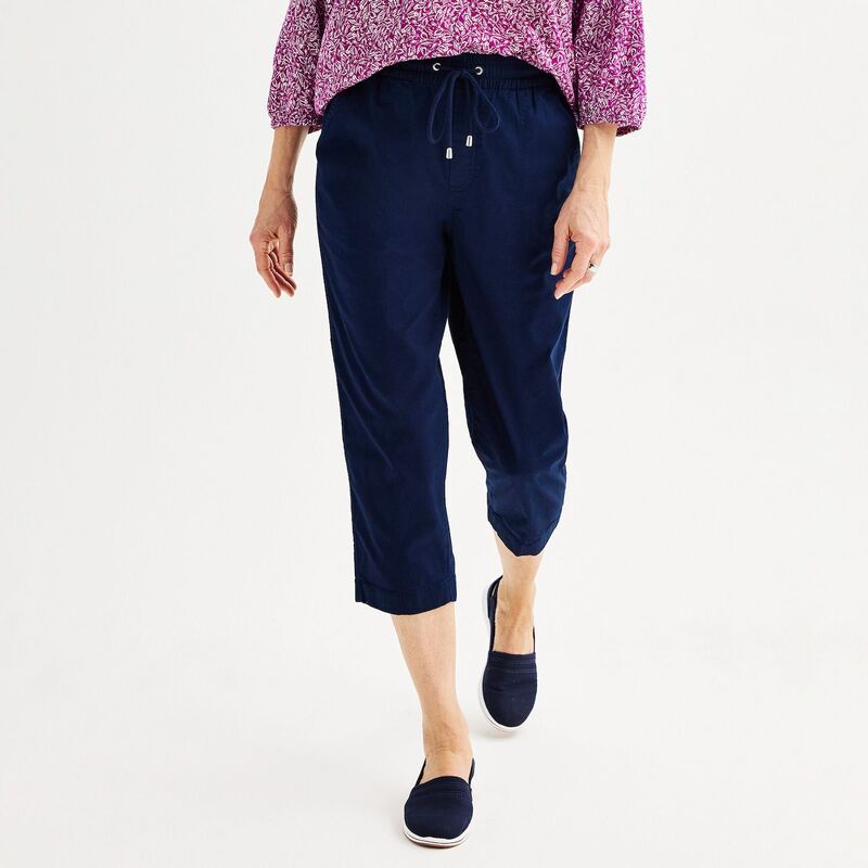 クロフト＆バロー レディース ボトムス カジュアルパンツ プチ キャップ Petite Croft Barrow Utility Twill PullOn Capriseattle Navy ネイビー 6,731円