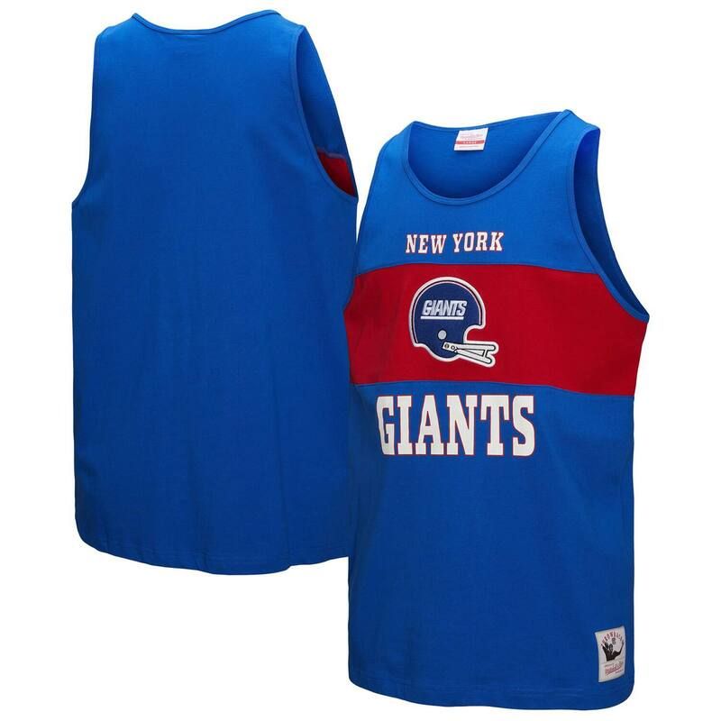 ミッチェルネス メンズ トップス Tシャツ カラーブロック Mens Mitchell Ness Royal New York Giants Retro Colorblock Tank Top Gia