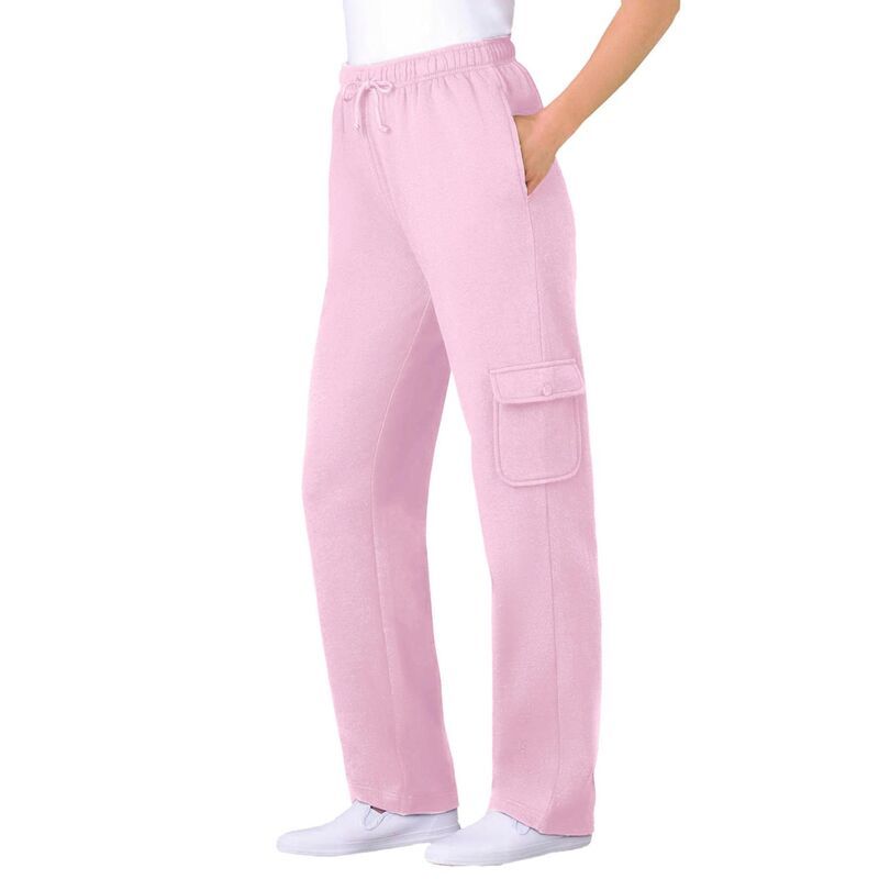 ウーマン ウィズイン レディース ボトムス カジュアルパンツ プラスサイズ フリース Woman Within Plusize Better Fleece Cargo Sweatpant Pink ピ
