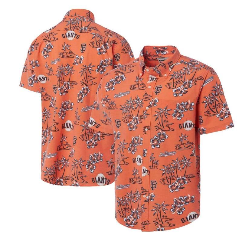 レインスプーナー メンズ トップス Tシャツ ダウン Mens Reyn Spooner Orange San Francisco Giants Kekai ButtonDown Shirt Gnt