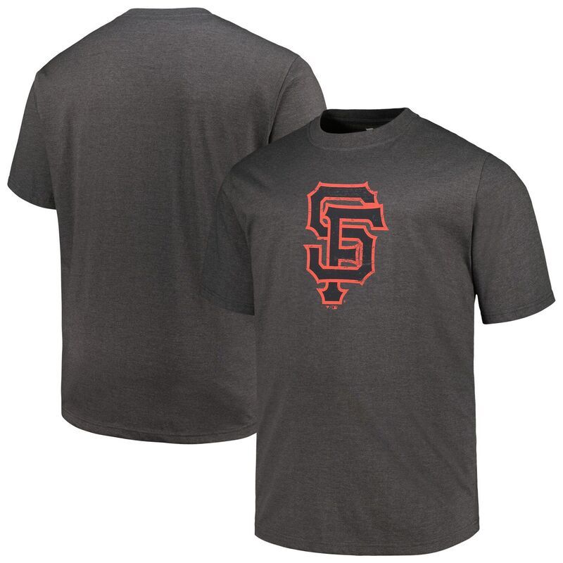 プロファイル メンズ トップス Tシャツ トール ロゴ Mens Profile Heather Black San Francisco Giants Big Tall Weathered Logo