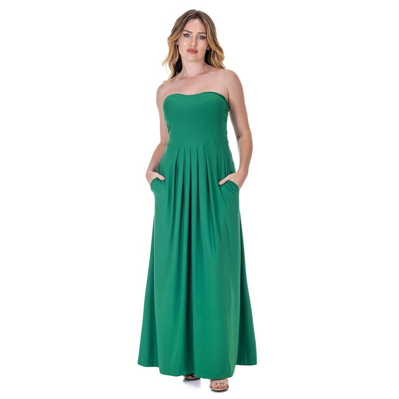 24 セブンコンフォート レディース トップス ワンピース A ライン プリーツ ストラップレス マキシ Womens 24Seven Comfort Apparel Pleated A Line S 14,785円