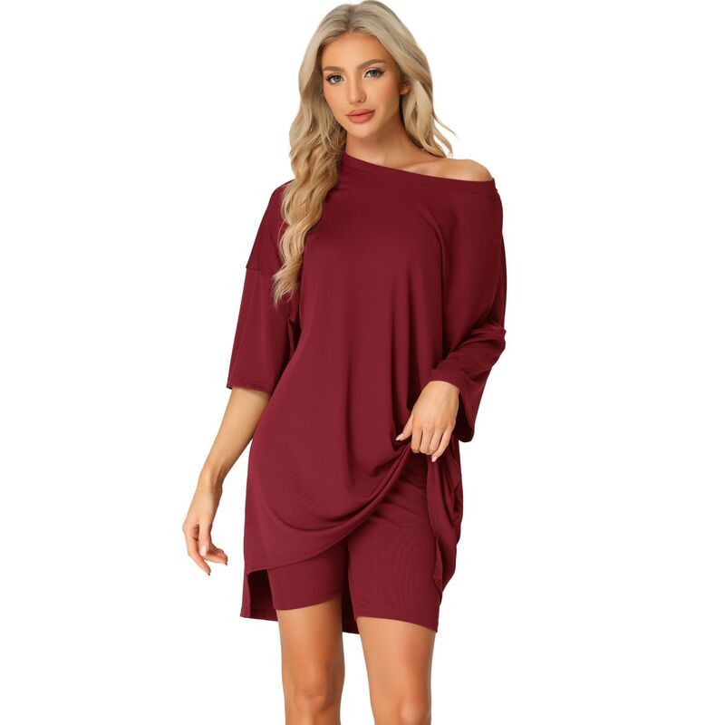 cheibear レディース アンダーウェア ナイトウェア Tシャツ ショートパンツ cheibear Womens 2 Piece Lounge Sets Outfits Tshirt Shorts 6,986円