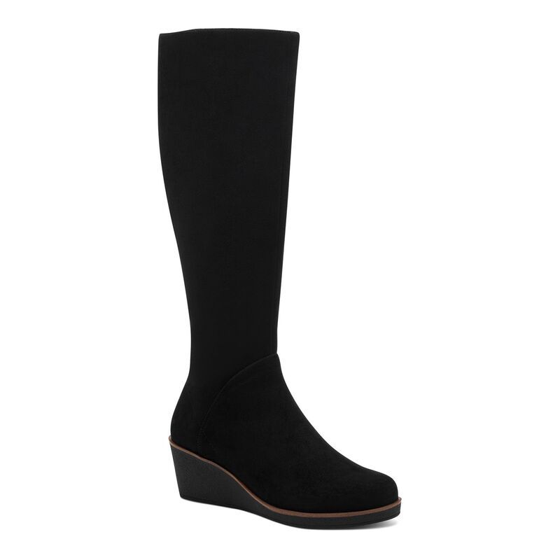 エアロソールズ レディース シューズ ブーツ・レインブーツ スエード Aerosoles Binocular Womens Wedge Faux Suede KneeHigh Boots Black 24,272円