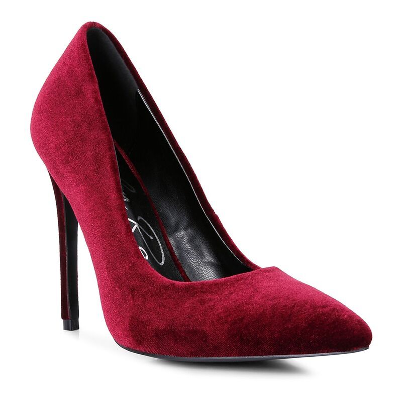 ロンドンラグ レディース シューズ パンプス ベルベット London Rag Janessa Womens Velvet Pumps Burgundy バーガンディ 17,745円