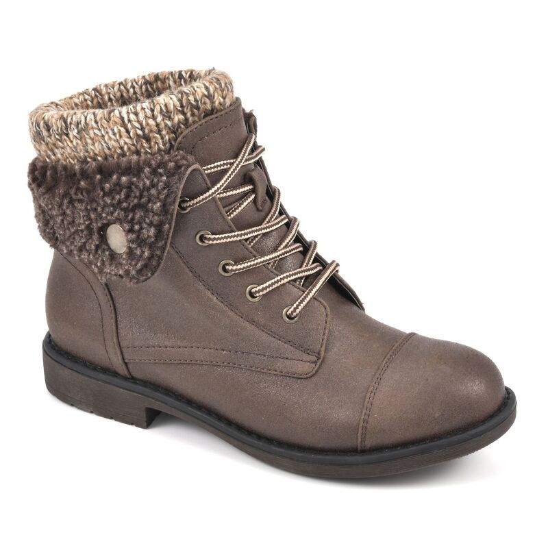 クリフバイホワイトマウンテン レディース シューズ ブーツ・レインブーツ Cliffs by White Mountain Duena Womens Combat Boots Brown Fabric