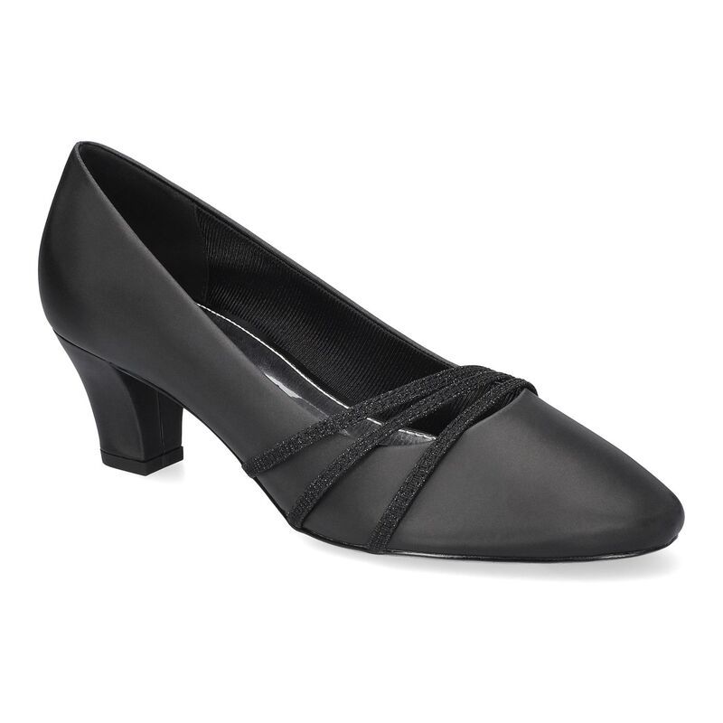 イージーストリート レディース シューズ パンプス Easy Street Cristiny Womens Pumps Black Satin ブラック 13,460円