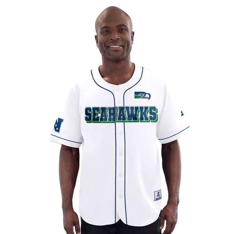 スターター メンズ トップス Tシャツ ヴィンテージャージー MensStarter White Seattle Seahawks Relay Vintage FullButton Baseball